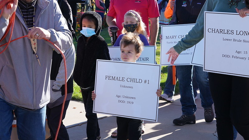 Child with sign