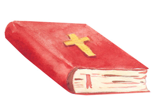 watercolor of Holy Bible