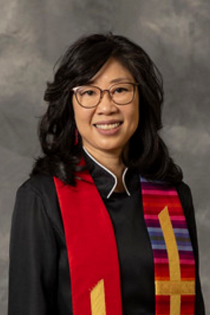 clergywoman in robe