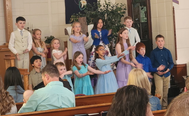 Children on church chancel