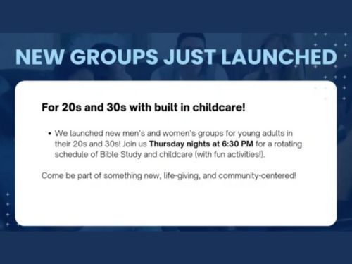 Graphic promoting new groups
