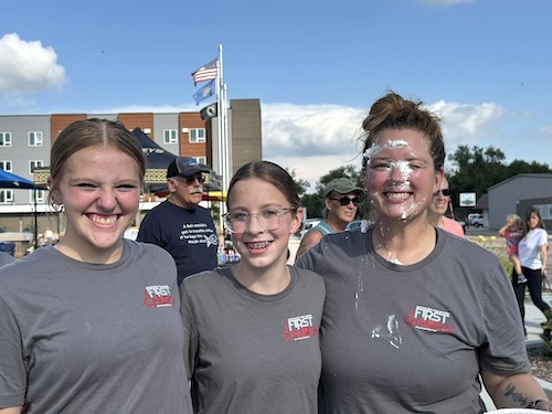 Three women outdoors