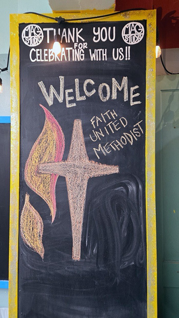 Blackboard with messge