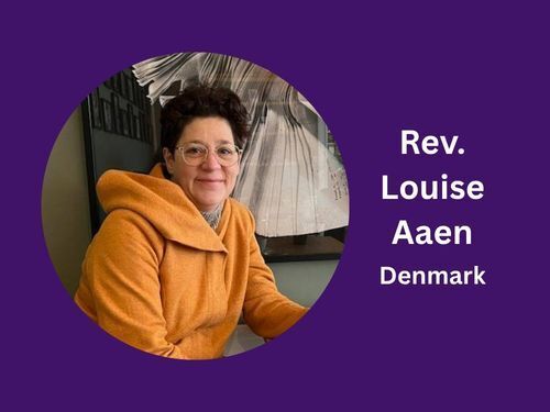 Graphic with clergywoman