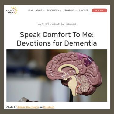 website article with brain model photo
