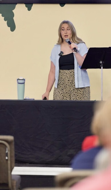 Woman with microphone